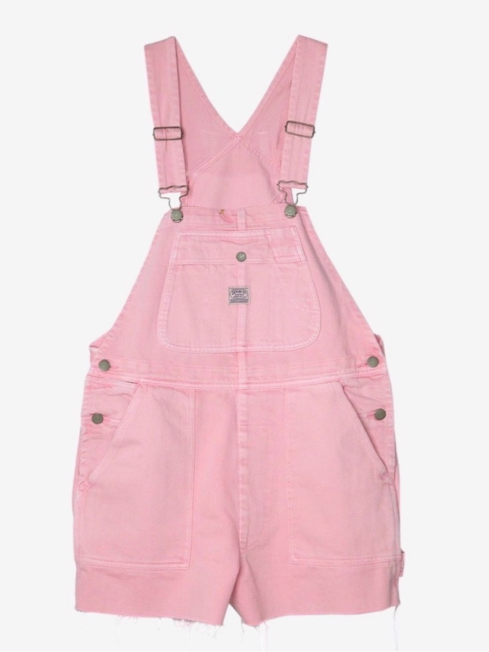 Denimist Relaxed Short Denim Overalls Size Small Orchid Pink - Picture 4 of 6